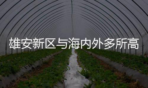 雄安新區與海內外多所高校簽署合作協議