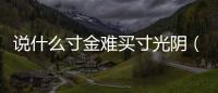 說(shuō)什么寸金難買寸光陰（寸金難買寸光陰的意思）