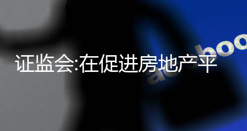 證監會:在促進房地產平穩健康發展等領域推出更多務實舉措