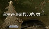 車主違法條數33條 罰款金額達到近4000元