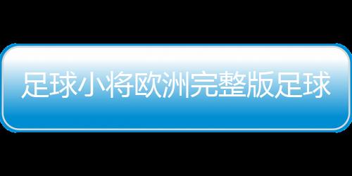 足球小將歐洲完整版足球的起源與歷史足球過人技巧圖解