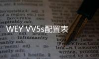 WEY VV5s配置表曝光 預售區(qū)間15