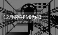 12月鋼鐵PMI為43.1% 行業發展有所趨緩 市場供需增速下行