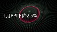 1月PPI下降2.5%，降幅有所縮窄｜快訊