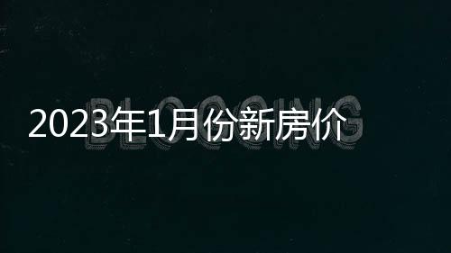 2023年1月份新房價格指數:成都、杭州、北京、上海領漲