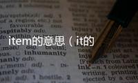 item的意思（it的意思）