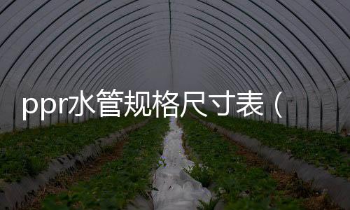 ppr水管規格尺寸表（ppr水管規格）