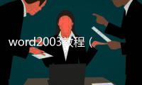 word2003教程（關于word2003教程的基本情況說明介紹）